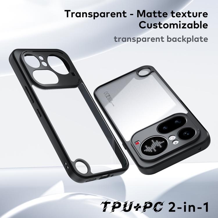 For Nothing Phone 4a Pro Frosted TPU + Transparent PC Phone Case - Transparent