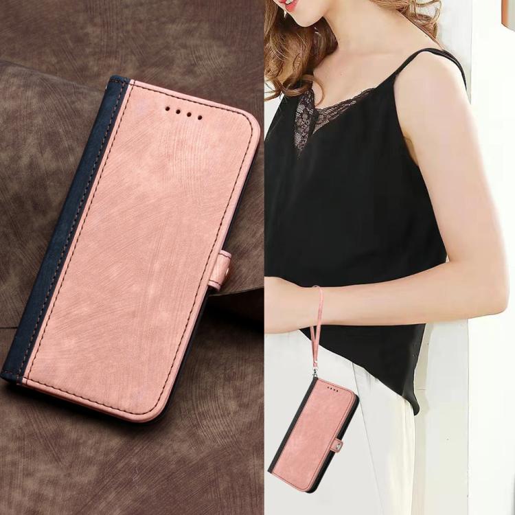 For Tecno Camon 50 4G Side Buckle Double Fold Hand Strap Leather Phone Case