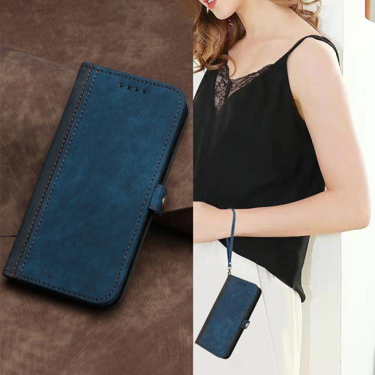 For Tecno Pova Curve Side Buckle Double Fold Hand Strap Leather Phone Case