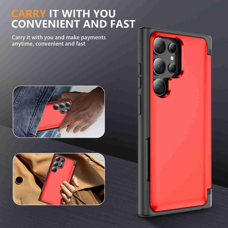 For Samsung Galaxy S21 Ultra 5G 3 in 1 Flip Holder Phone Case