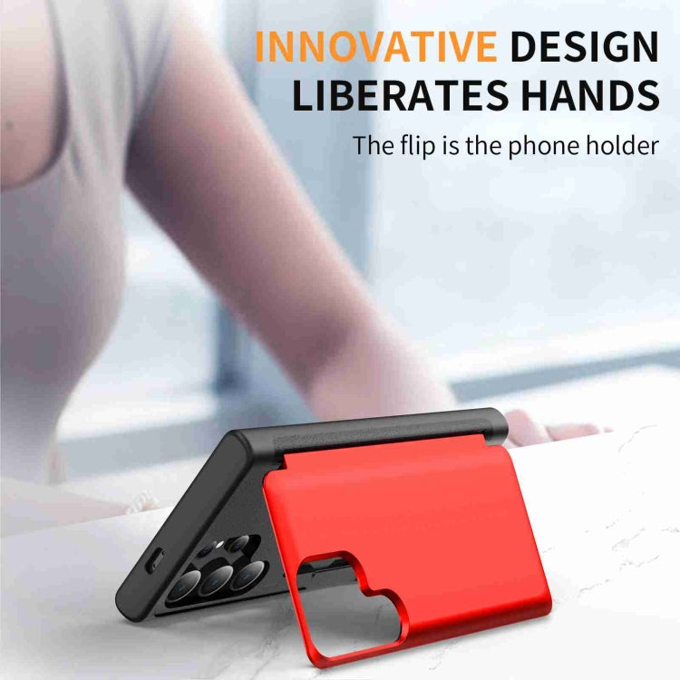 For Samsung Galaxy S21 Ultra 5G 3 in 1 Flip Holder Phone Case