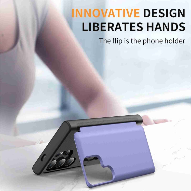 For Samsung Galaxy S21 Ultra 5G 3 in 1 Flip Holder Phone Case