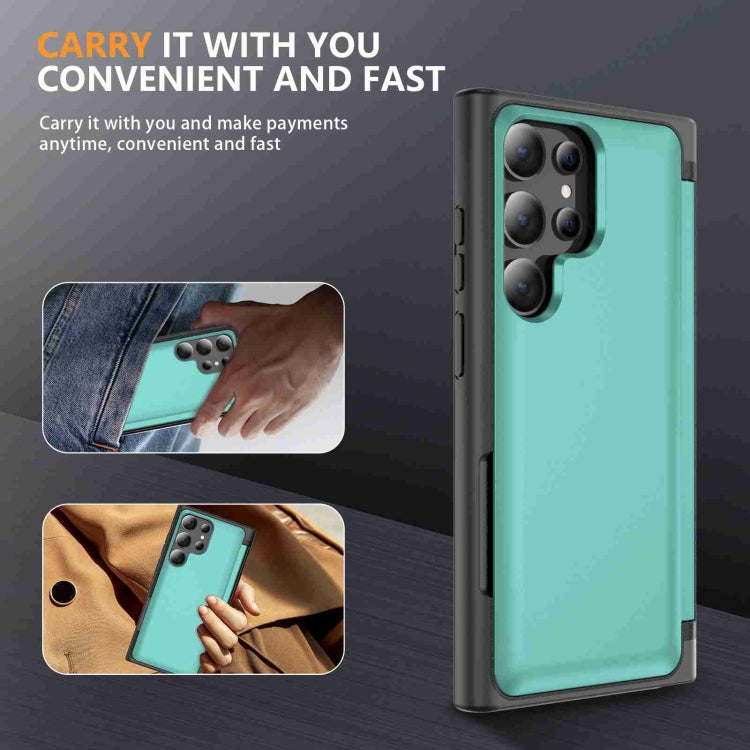 For Samsung Galaxy S21 Ultra 5G 3 in 1 Flip Holder Phone Case