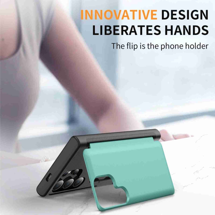 For Samsung Galaxy S21 Ultra 5G 3 in 1 Flip Holder Phone Case
