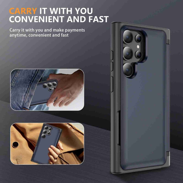 For Samsung Galaxy S22 Ultra 5G 3 in 1 Flip Holder Phone Case