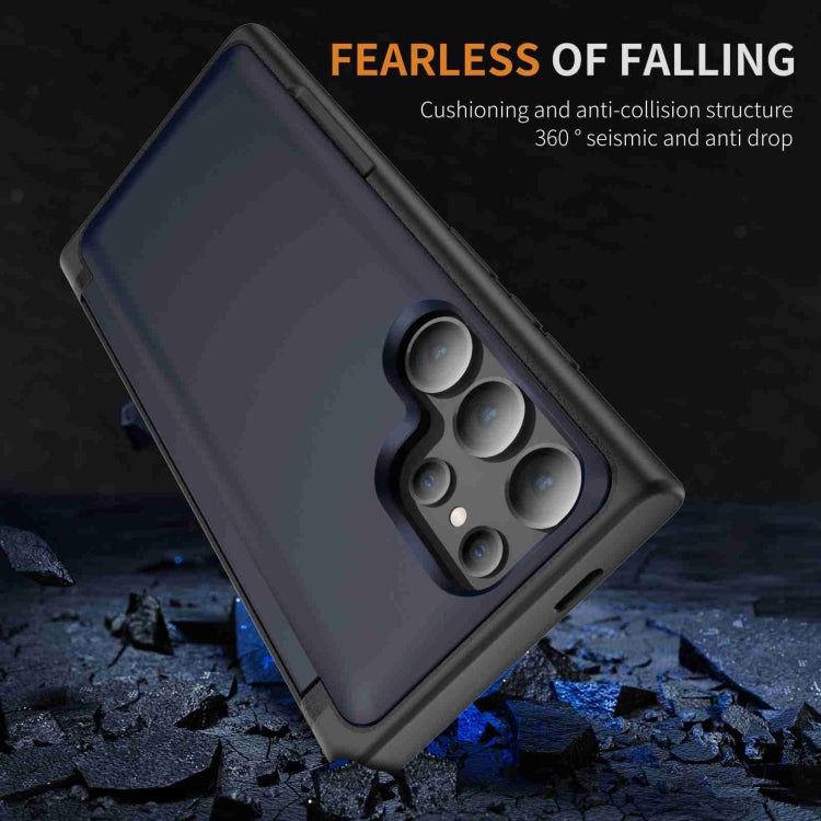 For Samsung Galaxy S22 Ultra 5G 3 in 1 Flip Holder Phone Case