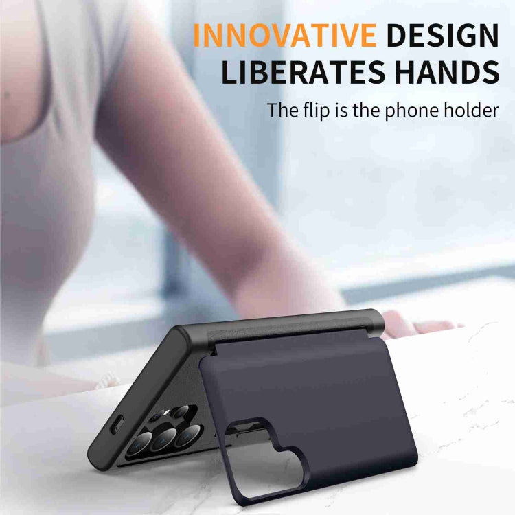 For Samsung Galaxy S22 Ultra 5G 3 in 1 Flip Holder Phone Case