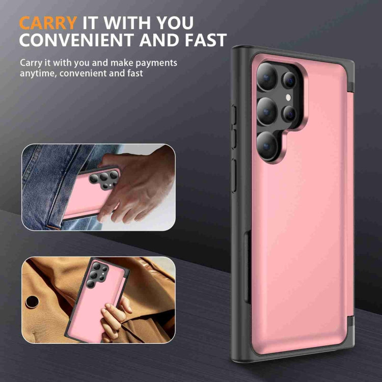 For Samsung Galaxy S22 Ultra 5G 3 in 1 Flip Holder Phone Case