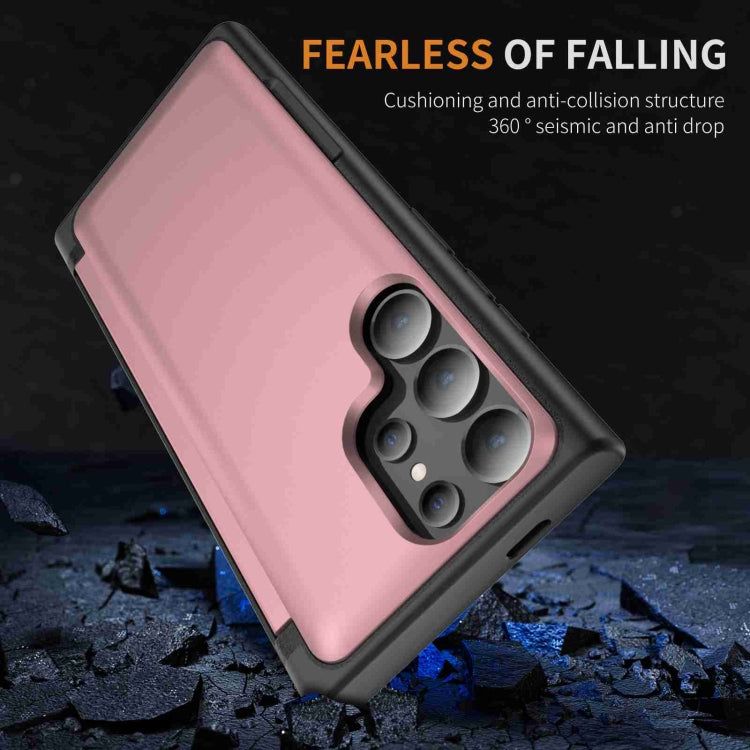 For Samsung Galaxy S22 Ultra 5G 3 in 1 Flip Holder Phone Case