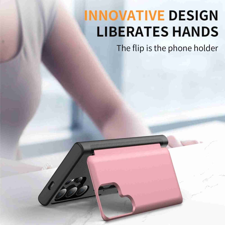 For Samsung Galaxy S22 Ultra 5G 3 in 1 Flip Holder Phone Case