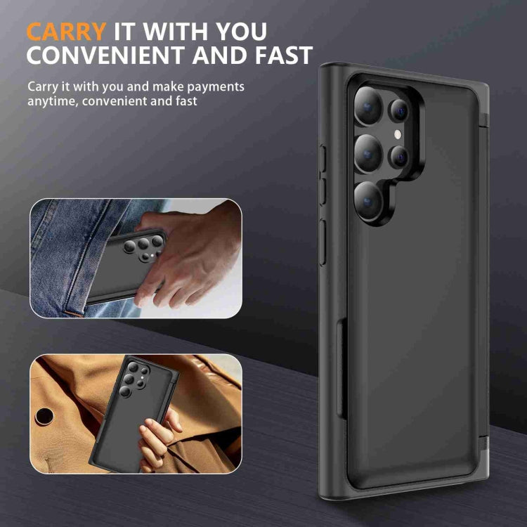 For Samsung Galaxy S22 Ultra 5G 3 in 1 Flip Holder Phone Case