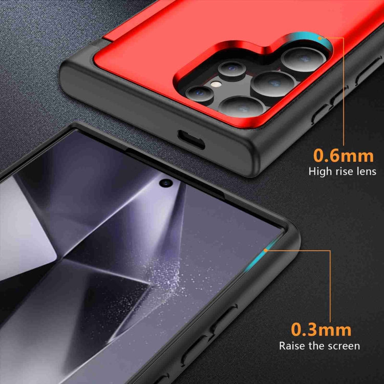 For Samsung Galaxy S22 Ultra 5G 3 in 1 Flip Holder Phone Case