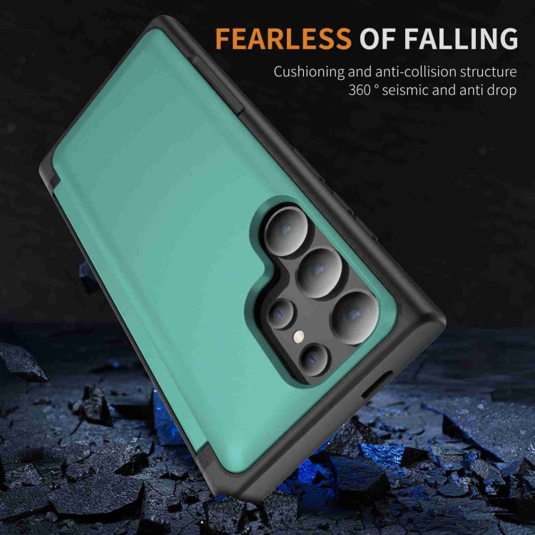 For Samsung Galaxy S22 Ultra 5G 3 in 1 Flip Holder Phone Case
