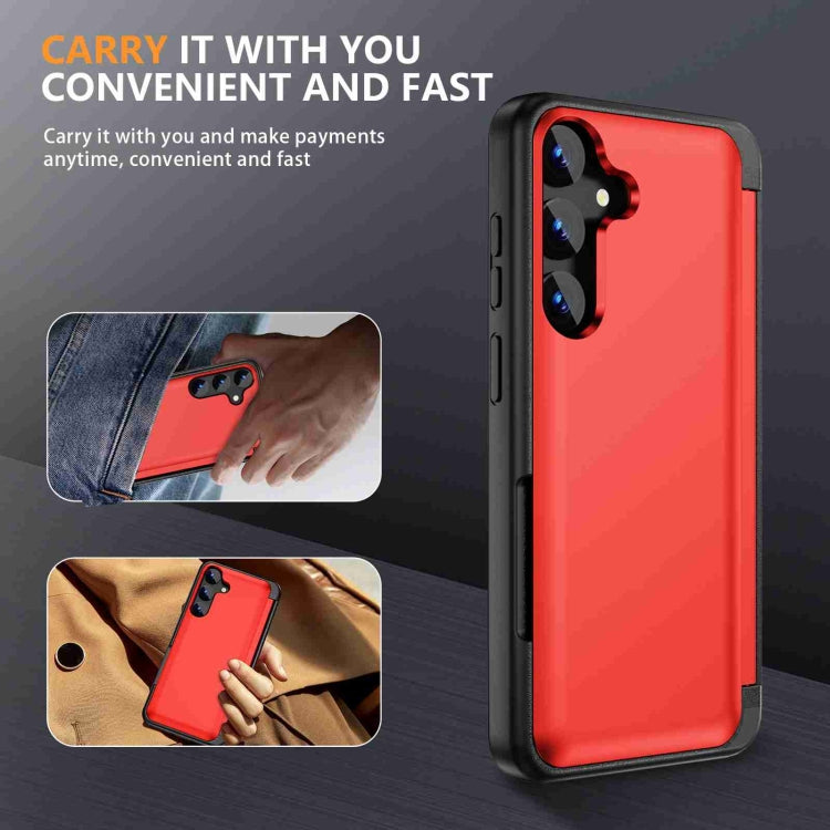 For Samsung Galaxy S23 FE 5G 3 in 1 Flip Holder Phone Case