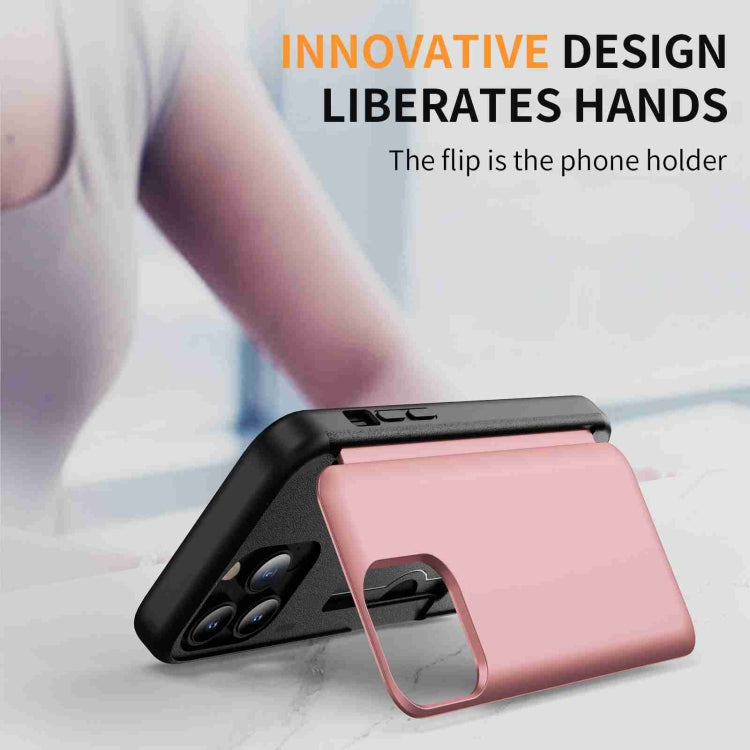 For iPhone 13 Pro 3 in 1 Flip Holder Phone Case