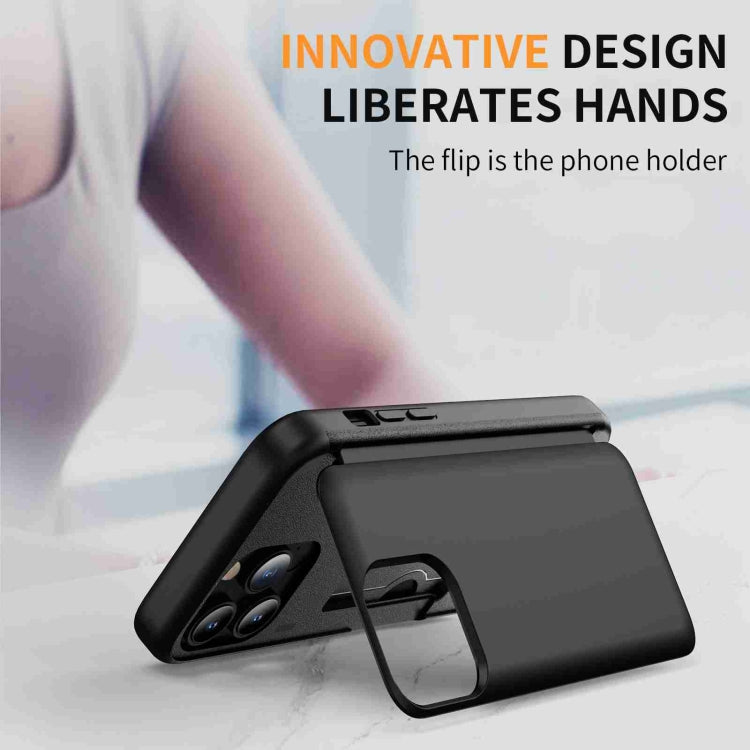 For iPhone 13 Pro 3 in 1 Flip Holder Phone Case