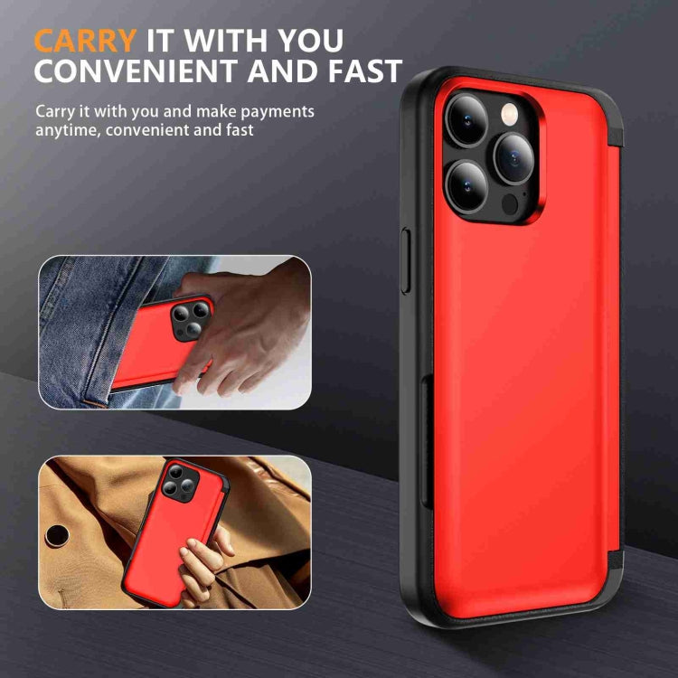 For iPhone 13 Pro 3 in 1 Flip Holder Phone Case