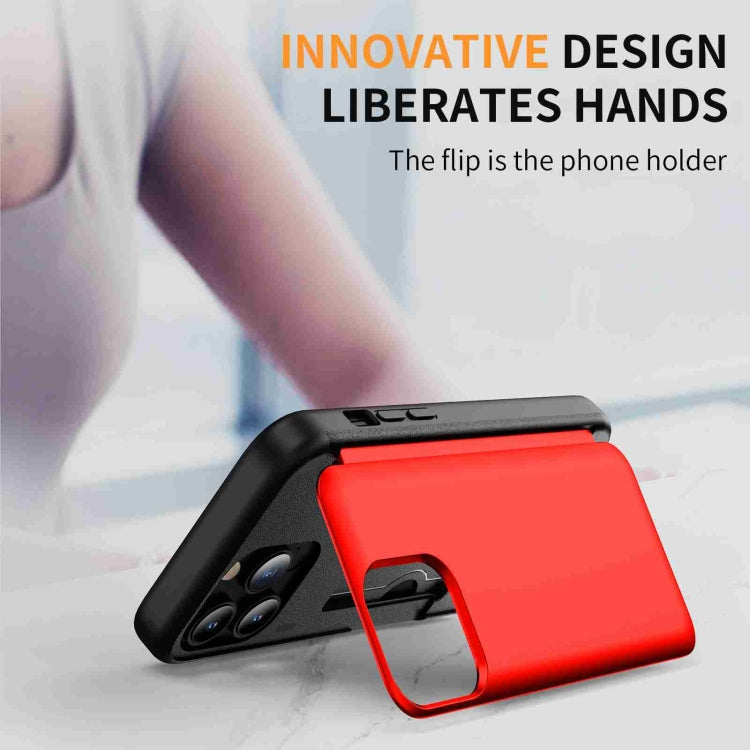 For iPhone 13 Pro 3 in 1 Flip Holder Phone Case