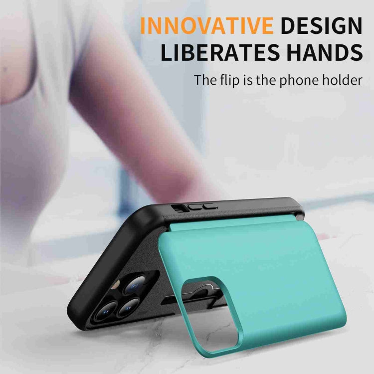 For iPhone 13 Pro 3 in 1 Flip Holder Phone Case