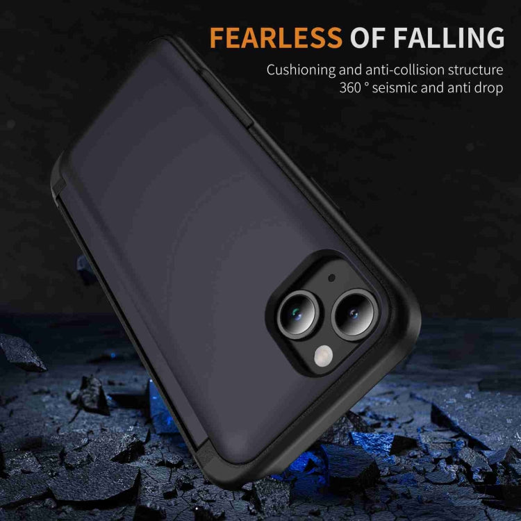 For iPhone 14 Plus 3 in 1 Flip Holder Phone Case