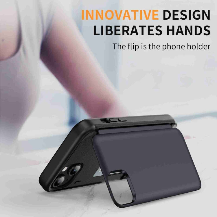 For iPhone 14 Plus 3 in 1 Flip Holder Phone Case