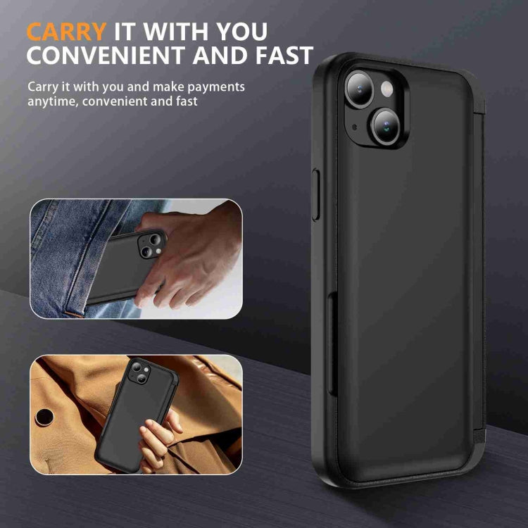 For iPhone 14 Plus 3 in 1 Flip Holder Phone Case