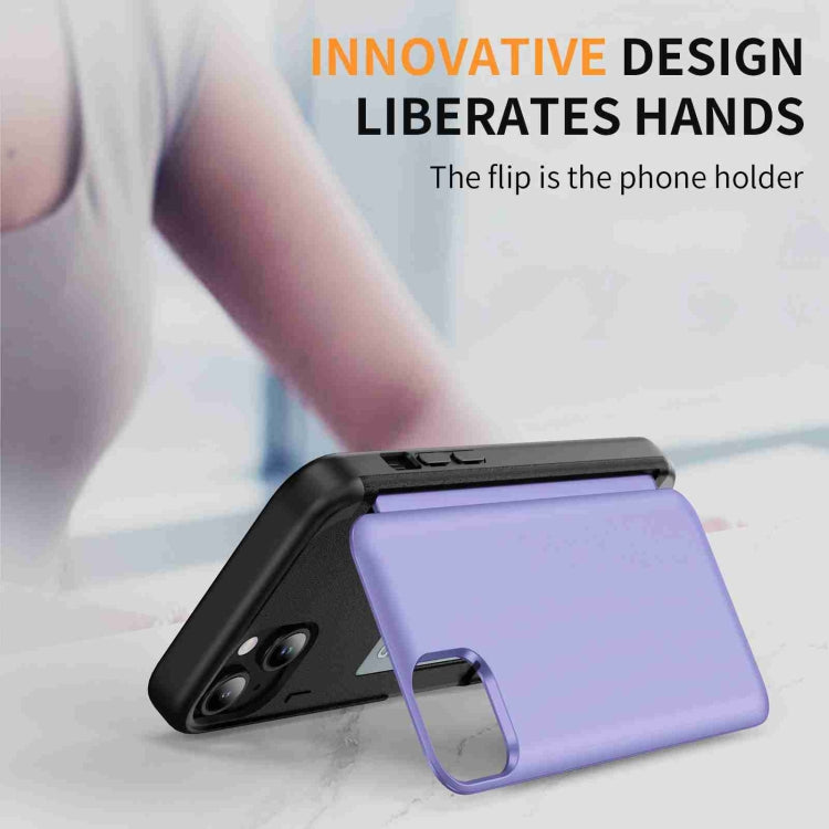For iPhone 14 Plus 3 in 1 Flip Holder Phone Case