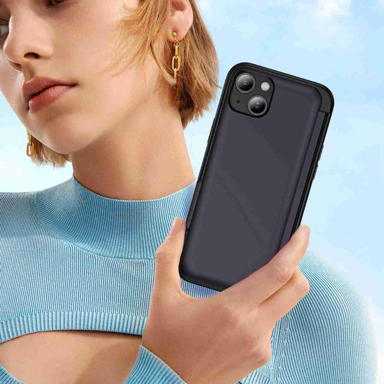 For iPhone 15 Plus 3 in 1 Flip Holder Phone Case
