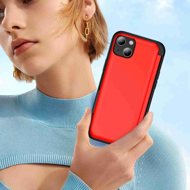 For iPhone 15 Plus 3 in 1 Flip Holder Phone Case