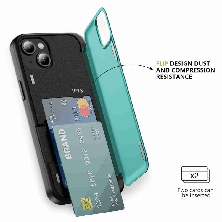 For iPhone 15 Plus 3 in 1 Flip Holder Phone Case