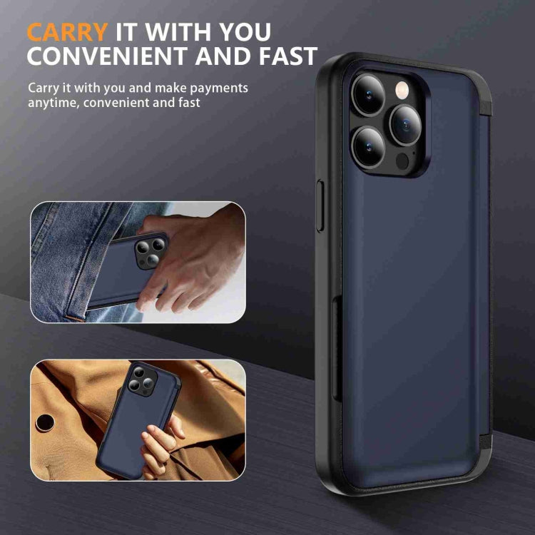 For iPhone 15 Pro 3 in 1 Flip Holder Phone Case