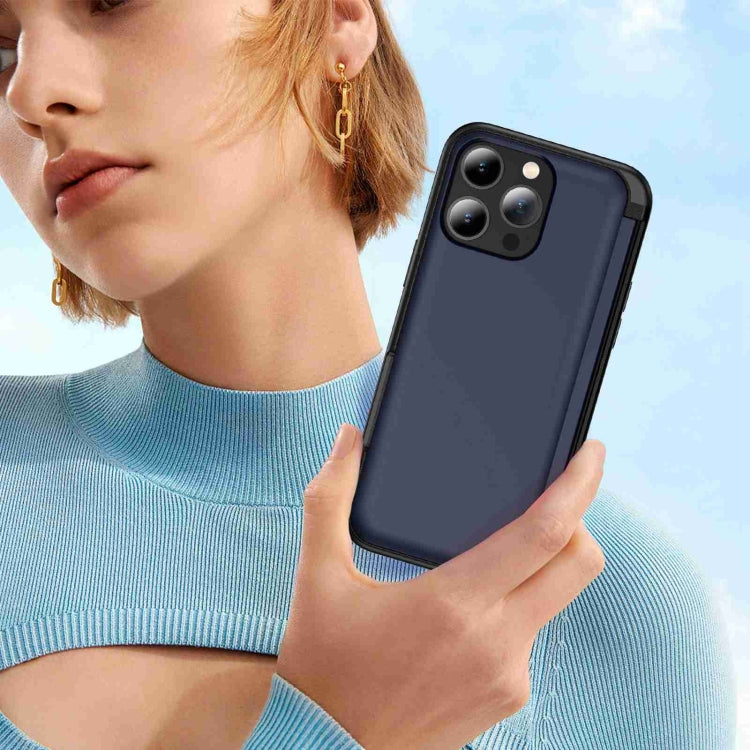 For iPhone 15 Pro 3 in 1 Flip Holder Phone Case
