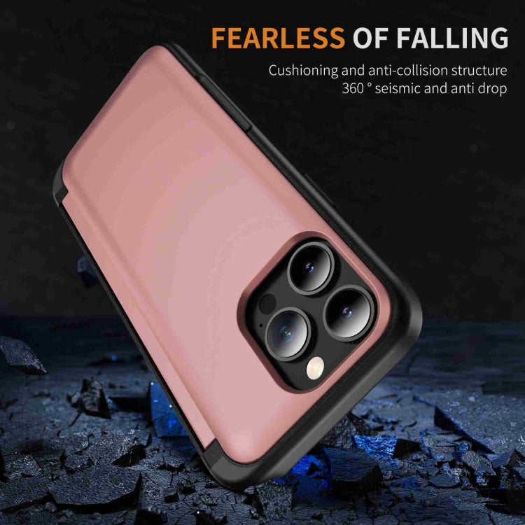 For iPhone 15 Pro 3 in 1 Flip Holder Phone Case