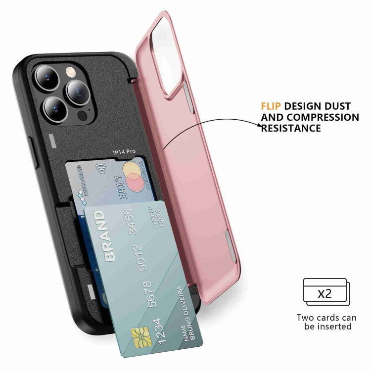 For iPhone 15 Pro 3 in 1 Flip Holder Phone Case