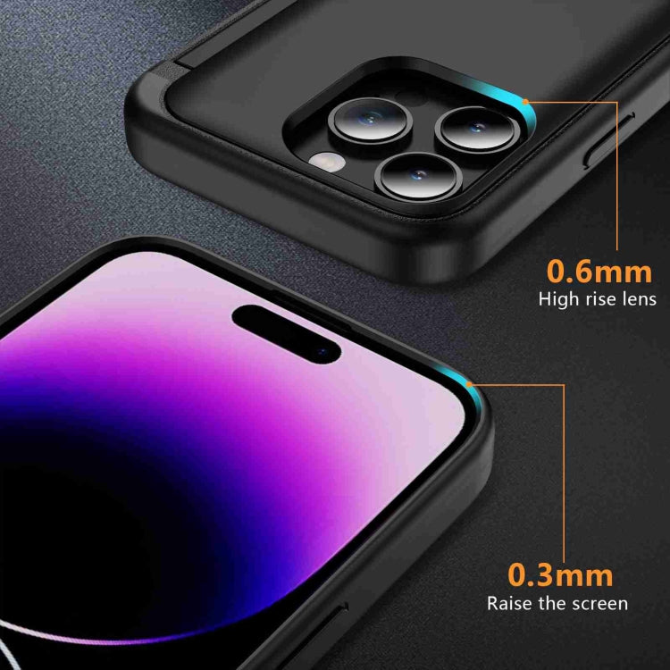 For iPhone 15 Pro 3 in 1 Flip Holder Phone Case