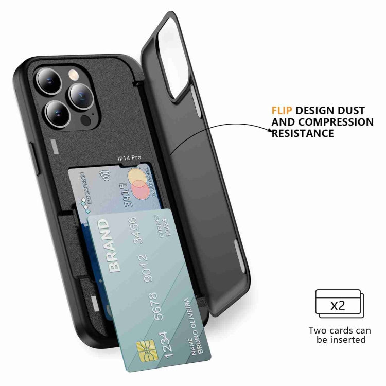 For iPhone 15 Pro 3 in 1 Flip Holder Phone Case