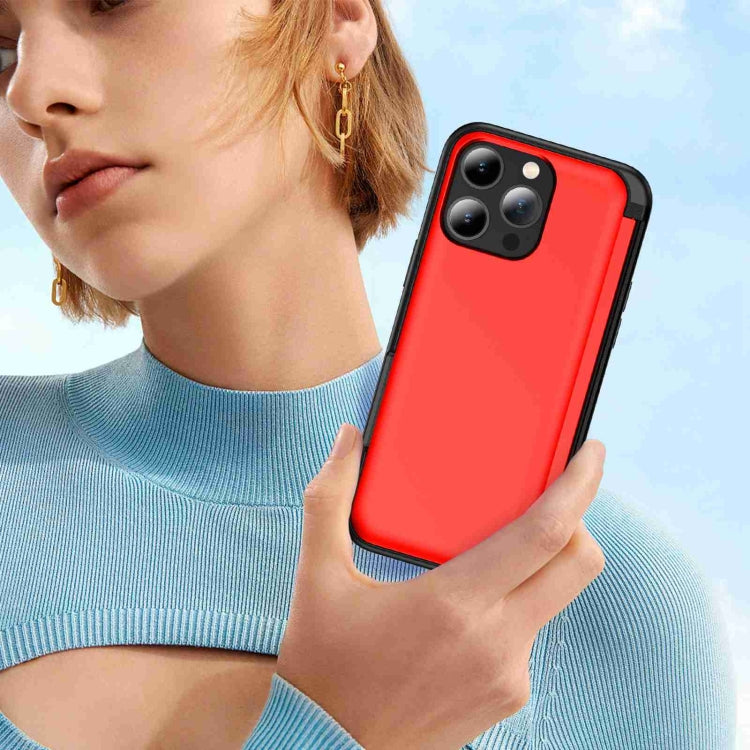 For iPhone 15 Pro 3 in 1 Flip Holder Phone Case