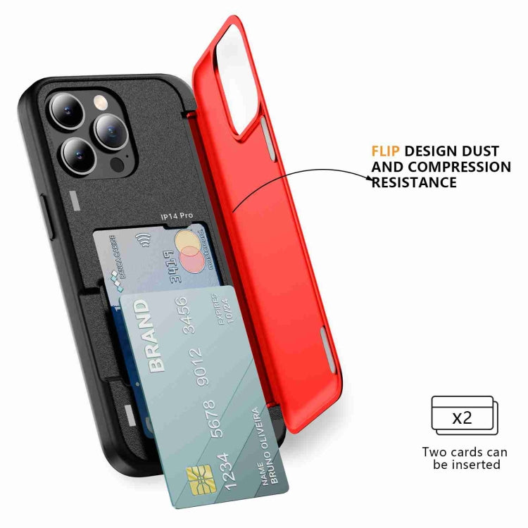 For iPhone 15 Pro 3 in 1 Flip Holder Phone Case