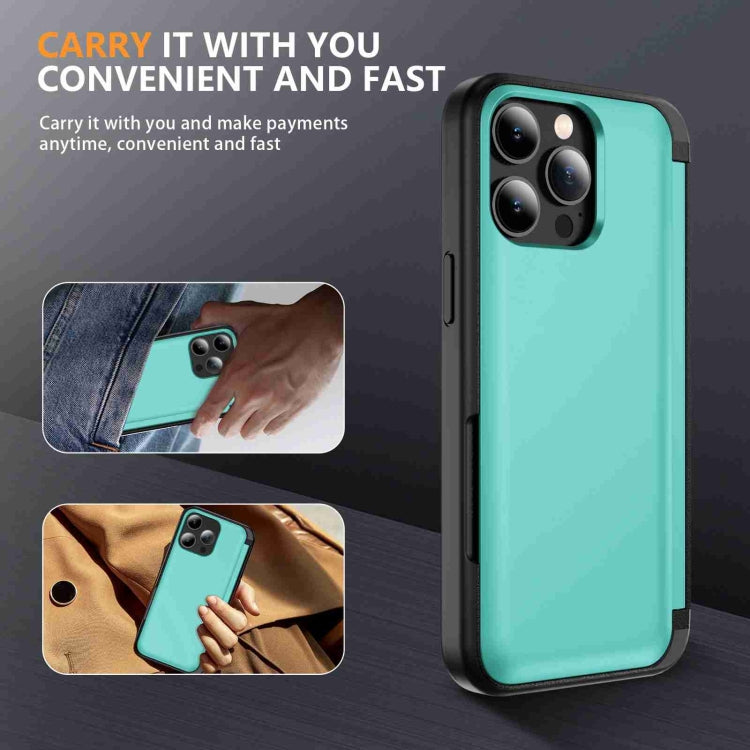 For iPhone 15 Pro 3 in 1 Flip Holder Phone Case