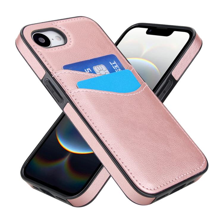 For iPhone 17e / 16e Litchi Leather Skin Card Slots Phone Case