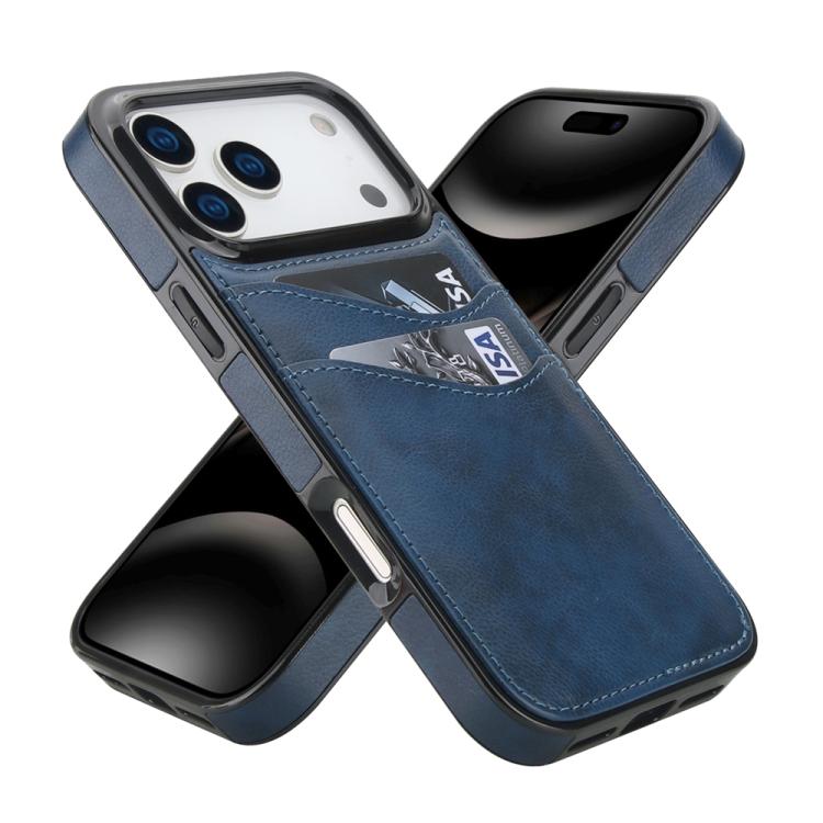 For iPhone 17 Pro Max Litchi Leather Skin Card Slots Phone Case