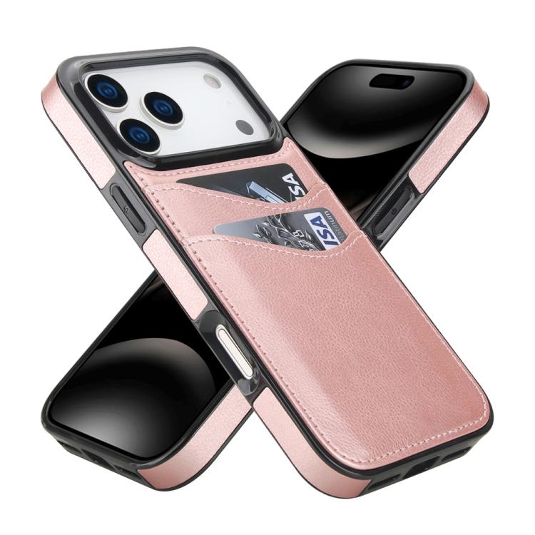 For iPhone 17 Pro Max Litchi Leather Skin Card Slots Phone Case