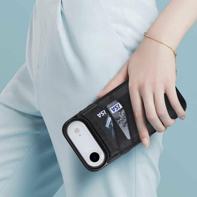 For iPhone Air Litchi Leather Skin Card Slots Phone Case