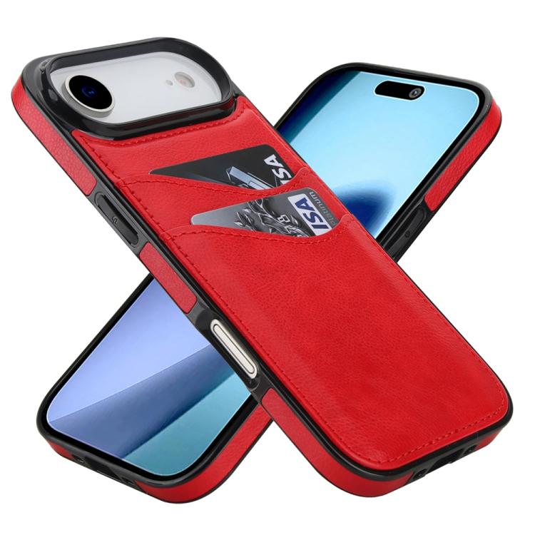 For iPhone Air Litchi Leather Skin Card Slots Phone Case