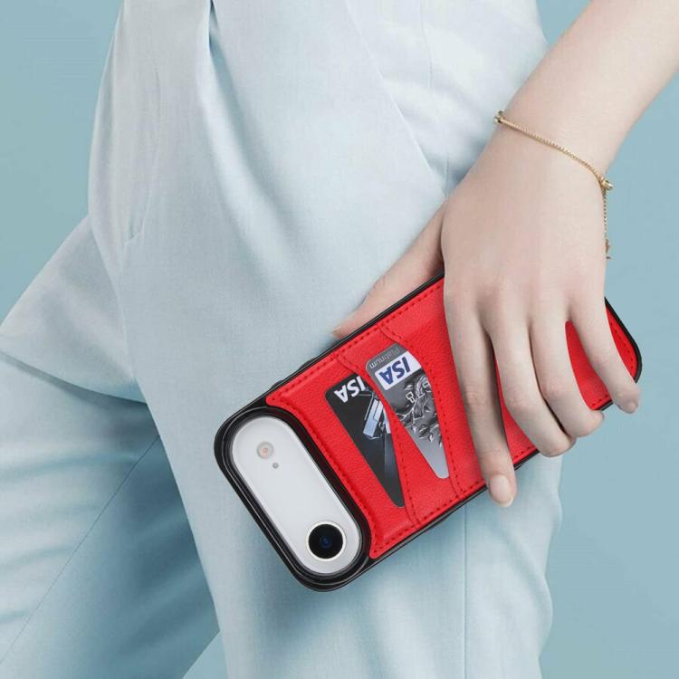 For iPhone Air Litchi Leather Skin Card Slots Phone Case