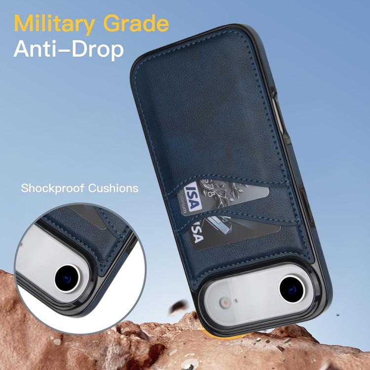 For iPhone Air Litchi Leather Skin Card Slots Phone Case