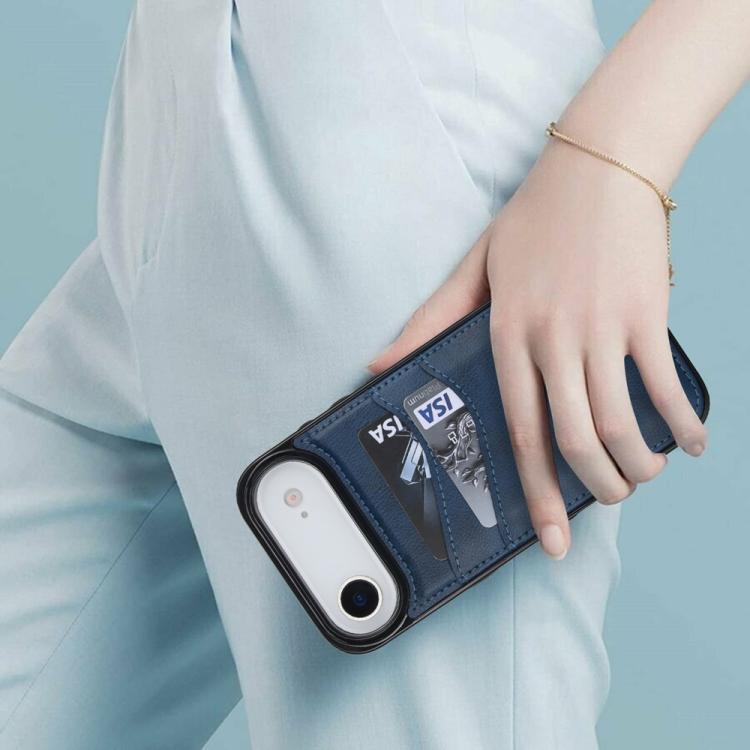 For iPhone Air Litchi Leather Skin Card Slots Phone Case