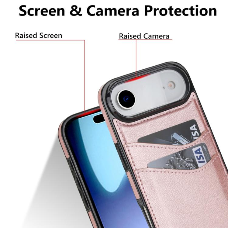 For iPhone Air Litchi Leather Skin Card Slots Phone Case