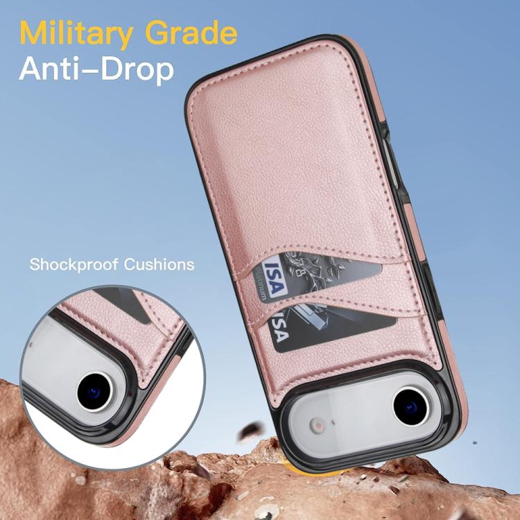 For iPhone Air Litchi Leather Skin Card Slots Phone Case