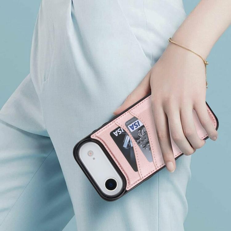 For iPhone Air Litchi Leather Skin Card Slots Phone Case